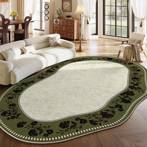 Budis Ковер 160х230 см для гостиной/спальни, неправильной формы, моющийся, античный стиль, Waterproof, Stain-Resistant, Vintage, Cang Song, экологичный хлопковый лен