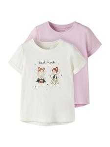 NAME IT Футболка 'NMFVIX' в цвете розовый, белый
