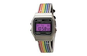 CASIO Мужские часы Retrofit Series с кварцевым механизмом и нейлоновым ремешком, черный циферблат