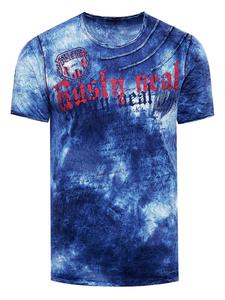 Футболка с цветным тай-дай батик-принтом и логотипом цвета индиго Rusty Neal
