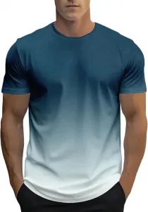Мужская футболка с градиентом, Casual, короткий рукав, легкая