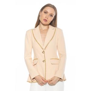 Женский приталенный блейзер с отделкой цепочкой Alexia Admor, бежевый