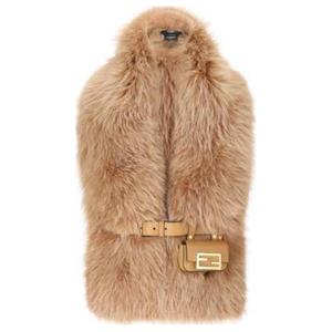 FENDI Шерстяной шарф женский коричневый, Brown