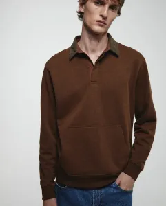 Толстовка с воротником-поло Sfera, оранжевый