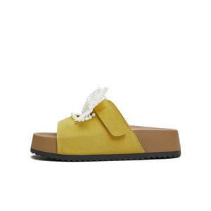 Женские тапочки-слайды на резиновой подошве Teenmix, Beige