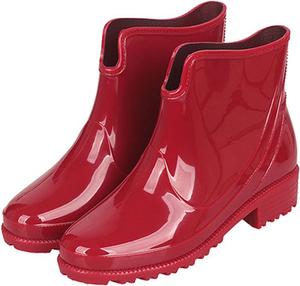 Женские дождевые ботинки Asifn, нескользящие, для путешествий, дождя и снега, наружные повседневные водонепроницаемые ботинки Вельингтона, слипоны Chelsea, Red