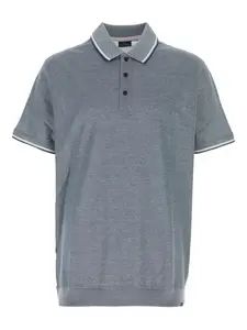 Поло с полосатыми деталями Paul & Shark, серый