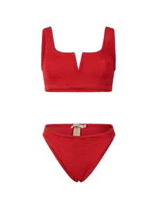 Фактурное бикини Serena с V-образным вырезом Paramidonna, красный