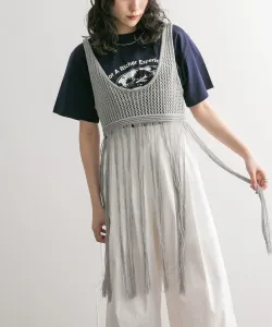 Вязаный топ с бахромой Kbf, цвет Blue Gray