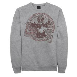 Мужская флисовая футболка Aladdin Live Action Jafar Line Art Circle Portrait Disney