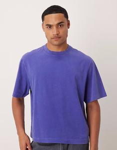 Футболка свободного кроя с короткими рукавами фиолетово-синего цвета Abercrombie & Fitch