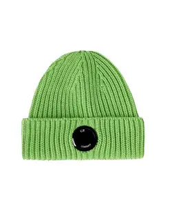 Вязаная шапка в рубчик с деталями в виде очков C.P. Company, зеленый