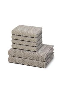 Набор полотенец Ross Sensual Skin Zopf с узором, 6 штук, коричневый