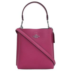 Кожаная сумка-ведро Mollie, женская сумка через плечо, кроссбодди фуксия COACH
