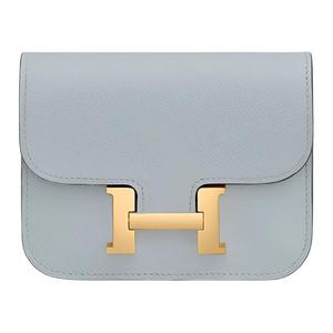 HERMES Элегантный поясной рюкзак Constance Slim Evercolor из телячьей кожи женский ледниково-голубой