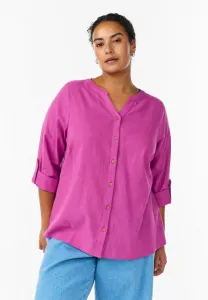 Блузка на пуговицах mit vausschnitt Zizzi, Cattleya Orchid