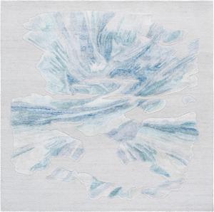 Ковер SAFAVIEH, 183 x 183 см, Fifth Avenue Collection, Beige & Blue, ручной работы, мид-сенчури модерн, абстрактный, новозеландская шерсть, идеален для помещений с высокой проходимостью: гостиная, спальня, столовая (FTV504M-6SQ)