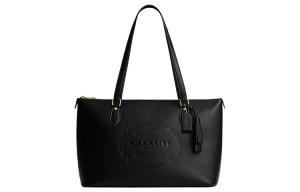 Кожаная сумка-тоут, шоппер, женская сумочка через плечо черного цвета COACH, Set (Bag+Dust Bag)