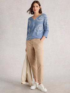 Футболка Nelly из хлопка с контрастным принтом White Stuff