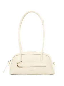 Сумка на плечо из зернистой кожи на молнии Coccinelle, белый