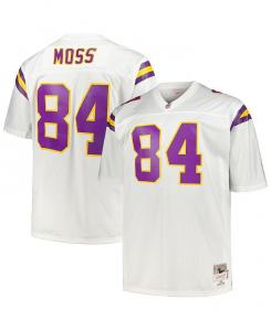 Мужская белая майка Рэнди Мосса Minnesota Vikings Big and Tall 1998 года Legacy пенсионера Mitchell & Ness, белый