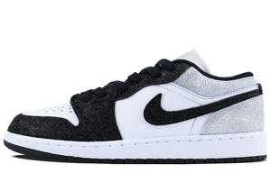 Air 1 Противоскользящие Износостойкие Низкие Винтажные Баскетбольные Кроссовки GS Черный Серебристый Jordan