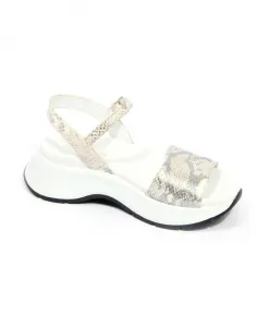 Белые серебристые сандалии Hogan, бежевый