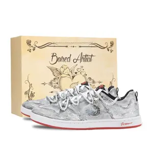 SB Alleyoop Star Meteor Low top детские скейтбординг кроссовки Silver Kids' Nike, серебряный (Special Shopping Bag)