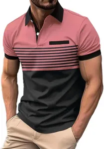 Мужская поло с двухцветными полосками — Slim Fit с короткими рукавами для повседневной носки LCMTWX