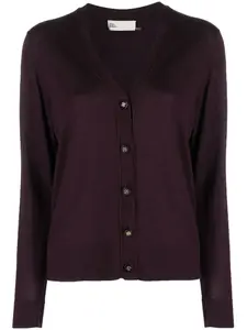 Кардиган тонкой вязки с V-образным вырезом Tory Burch, красный