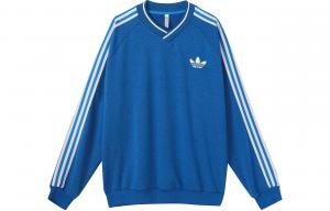 Adidas Originals Мужская толстовка SS23 Adicolor в стиле 70-х, синяя, с круглым вырезом, средней толщины, стандартного размера