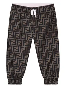 Спортивные брюки с принтом FF FENDI KIDS, коричневый