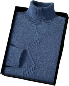 Мужской свитер Loose Fit из кашемира с высоким воротником, теплый и мягкий