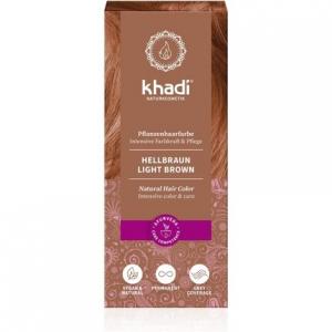 Светло-коричневая растительная краска для волос 100 г — сертифицированная натуральная косметика, 100% растительная, натуральная и веганская, Khadi