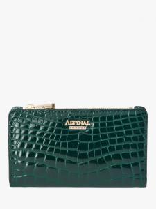 Кошелёк для монет и карт Mayfair Patent Croc Aspinal of London, Evergreen