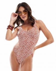 Купальник Vero Moda с текстурированной аппликацией в цвете «арабские специи»