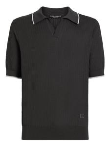 Dolce & Gabbana фактурная рубашка поло, серый