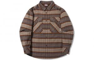 LiNing Пуховик унисекс в клетку землистого оттенка, Earth Umber Plaid