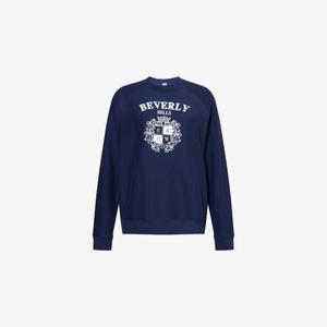 Свитшот Sporty & Rich с круглым вырезом из смесового хлопка, синий