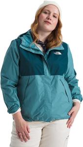 THE NORTH FACE Женская водонепроницаемая куртка Antora Дышащий дождевик с капюшоном и альпийскими карманами на молнии, Algae Blue/Midnight Petrol