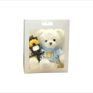 Плюшевый мишка в полосатом свитере, кукла, высота 30 см Dolls and bears dance, белый