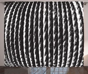 Штора ABAKUHAUS в деревенском стиле с рыбной тематикой, витая морская веревка, универсальная ленточная штора для гостиной с петлями и крючками, 280 x 225 см, цвет: антрацитовый серый и белый Abakuhaus