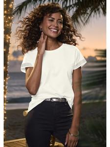 Рубашка с короткими рукавами кремового цвета LASCANA