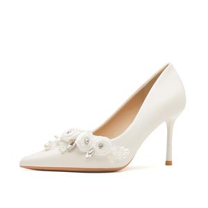 RoseDoris Туфли на тонком каблуке высотой 8 см, женские, белые