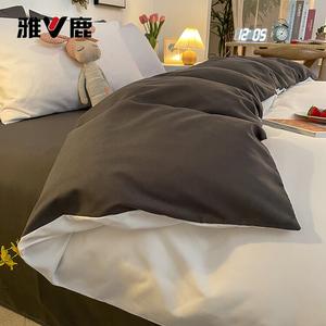 Yalu Пододеяльник 220х240 см, двусторонний бело-угольно-серый, из мягкой хлопковой ткани