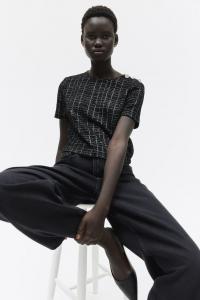 Короткая рубашка букле H&M, черный