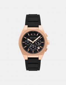 Кварцевые/хронографические часы, черные, нержавеющая сталь Armani Exchange