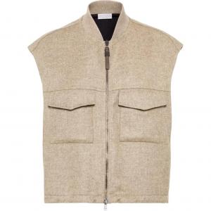 Brunello Cucinelli Блестящий жилет на молнии, Light Beige