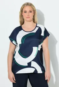 Блузка kreise rundhals halbarm Ulla Popken, Marine