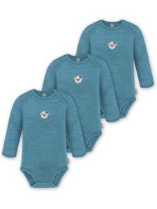 Normani Outdoor Sports Набор из 3 детских боди из мериносовой шерсти с длинными рукавами, цвет Окленд, синий